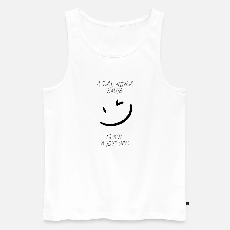 Lächle einfach - Männer Premium Bio Tank Top - Weiß