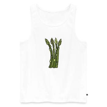 Temps des asperges - Débardeur bio Premium Homme - blanc - Devant - AI Model Male 178 light (178cm)