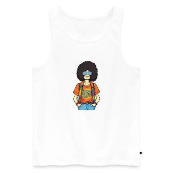 Marc der Hippie - Männer Premium Bio Tank Top - Weiß - Vorne - AI Model Male 178 light (178cm)