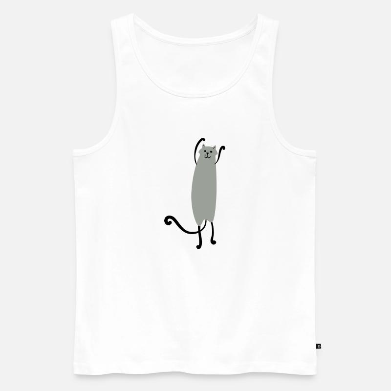 Katze - Männer Premium Bio Tank Top - Weiß