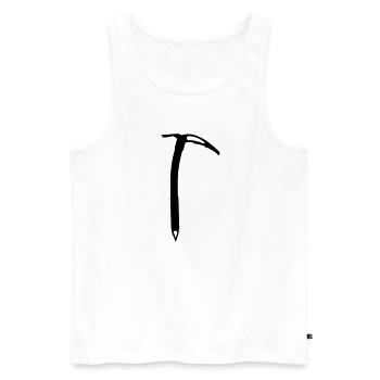 Ice axe right dark - Men's Premium Organic Tank Top - white - Front - AI Model Male 178 light (178cm)