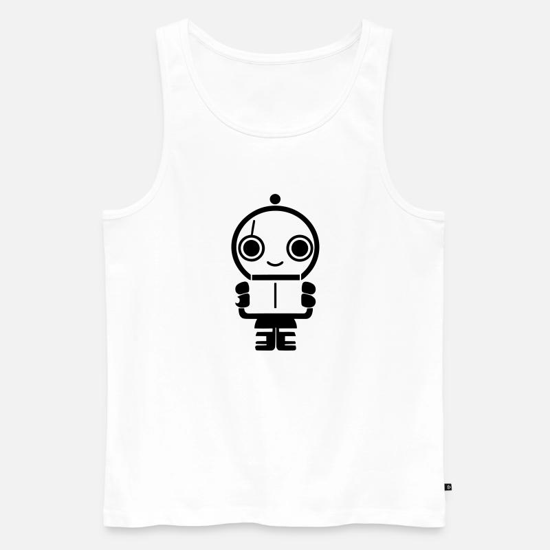 Kleiner Roboter - Männer Premium Bio Tank Top - Weiß