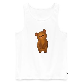 Teddy Bär cute - Männer Premium Bio Tank Top - Weiß - Vorne - Michal (187cm)