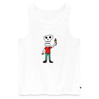 iScream SkullHeart - Männer Premium Bio Tank Top - Weiß - Vorne - Michal (187cm)