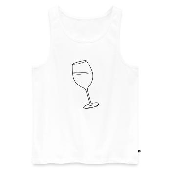 Weinglas - Männer Premium Bio Tank Top - Weiß - Vorne - AI Model Male 178 light (178cm)