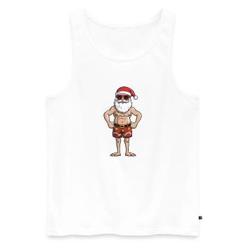 Beach Santa Claus - Men's Premium Organic Tank Top - white - Front - Michal (187cm)