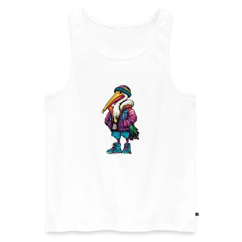 Pelican Bird Fashion Winter - Men's Premium Organic Tank Top - white - Front - Michal (187cm)