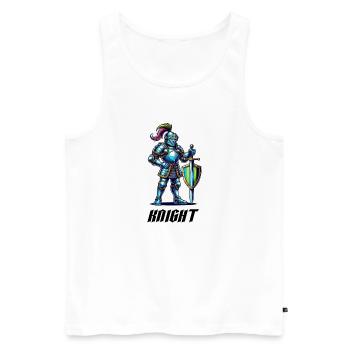 Bande dessinée Knight - Débardeur bio Premium Homme - blanc - Devant - AI Model Male 178 light (178cm)