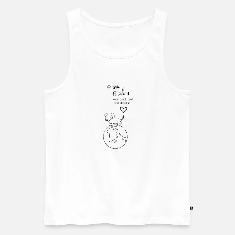 schöne Welt - Männer Premium Bio Tank Top - Weiß