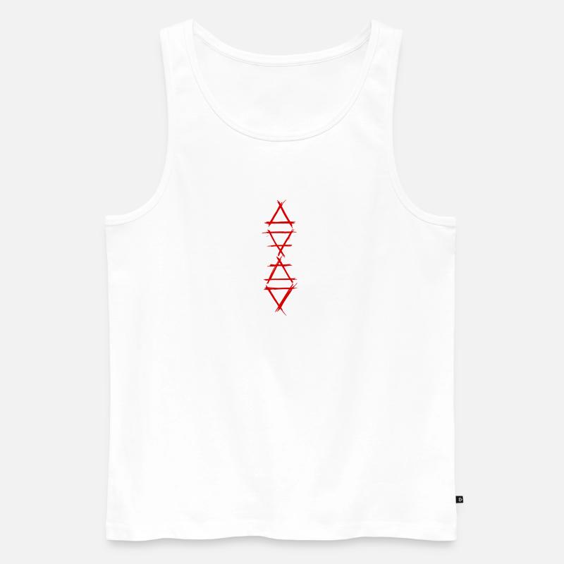 Élément symbole 4 éléments rouge - Débardeur bio Premium Homme - blanc