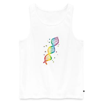 Fabulous lgbt dna, gay pride - Débardeur bio Premium Homme - blanc - Devant - AI Model Male 178 light (178cm)