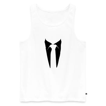 krawatte_1c - Männer Premium Bio Tank Top - Weiß - Vorne - AI Model Male 178 light (178cm)