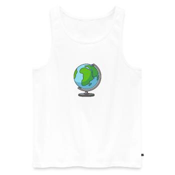 Globe Terre Monde Globe Globe Monde Globe monde Globe du monde Globe du monde - Débardeur bio Premium Homme - blanc - Devant - AI Model Male 178 light (178cm)