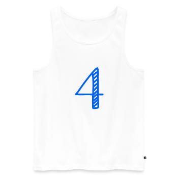 4 JAHRE. 4-jähriges JUBILÄUM. GEBURTSTAG 4 JAHRE. 4 - Männer Premium Bio Tank Top - Weiß - Vorne - Michal (187cm)