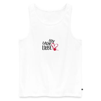 Lebe Lache Liebe | Valentinstag Geschenk - Männer Premium Bio Tank Top - Weiß - Vorne - Michal (187cm)
