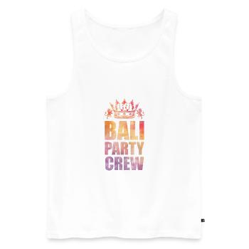 Bali Party Crew Saying - Men's Premium Organic Tank Top - white - Front - Michal (187cm)
