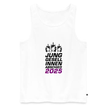 Junggesellinnenabschied 2025 Einhorn - Männer Premium Bio Tank Top - Weiß - Vorne - Michal (187cm)