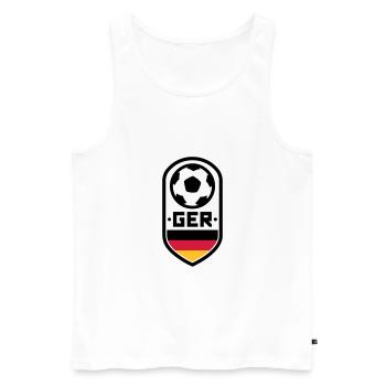Badge de football allemand - Débardeur bio Premium Homme - blanc - Devant - AI Model Male 178 light (178cm)