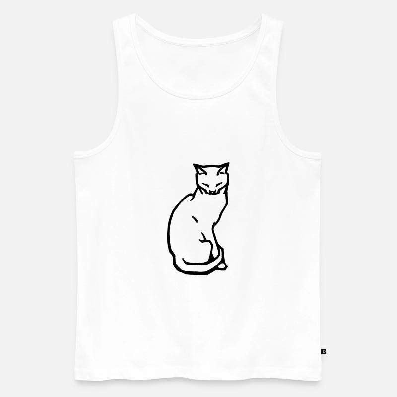 Katze - Männer Premium Bio Tank Top - Weiß