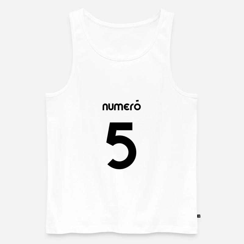 numeró 5 - Nummer 5 - Männer Premium Bio Tank Top - Weiß