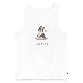 Paw-some Dog - Débardeur bio Premium Homme - blanc - Devant - AI Model Male 178 light (178cm)