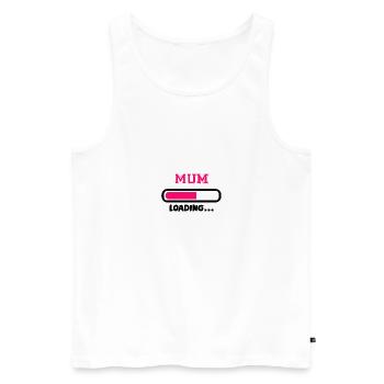 [HD] Mum Loading - Men's Premium Organic Tank Top - white - Front - AI Model Male 178 light (178cm)