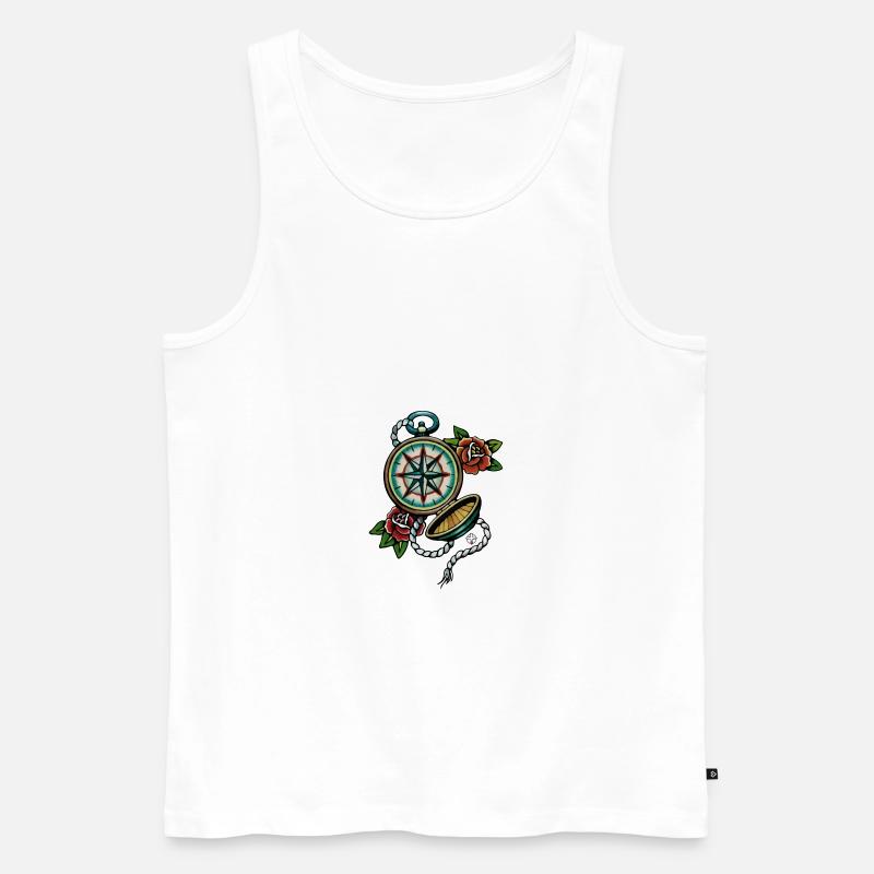 Kompass der alten Schule - Männer Premium Bio Tank Top - Weiß