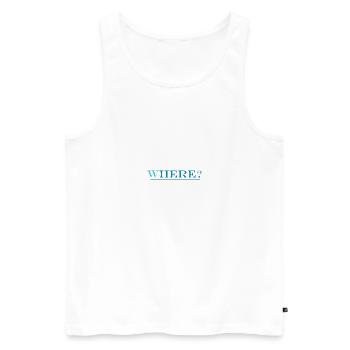 où? - Débardeur bio Premium Homme - blanc - Devant - AI Model Male 178 light (178cm)