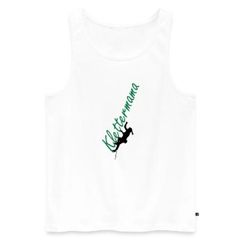 Klettermama - Männer Premium Bio Tank Top - Weiß - Vorne - AI Model Male 178 light (178cm)