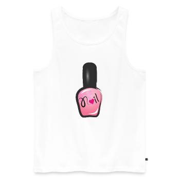 rosa Nagellack im Graffiti Stil mit Herz - Männer Premium Bio Tank Top - Weiß - Vorne - Michal (187cm)