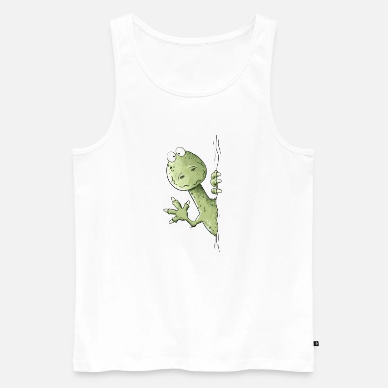 Drolliger Dino I Raptor Dinosaurier - Männer Premium Bio Tank Top - Weiß