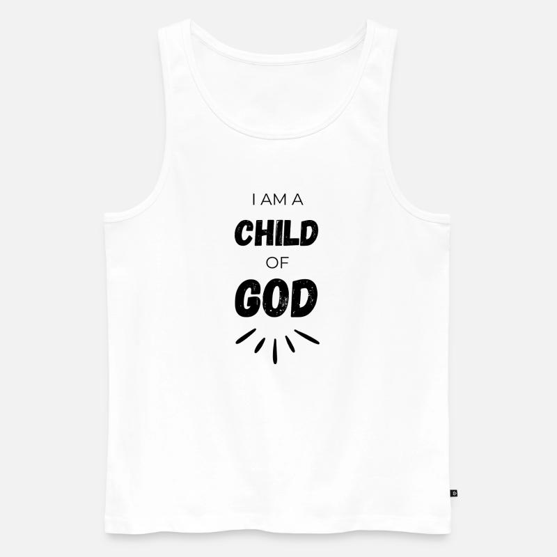 ICH BIN EIN KIND GOTTES - Männer Premium Bio Tank Top - Weiß
