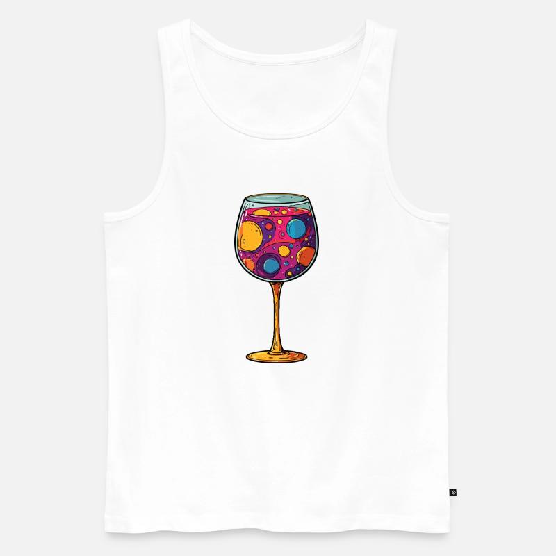 Weinglas Symbol Bunt - Männer Premium Bio Tank Top - Weiß