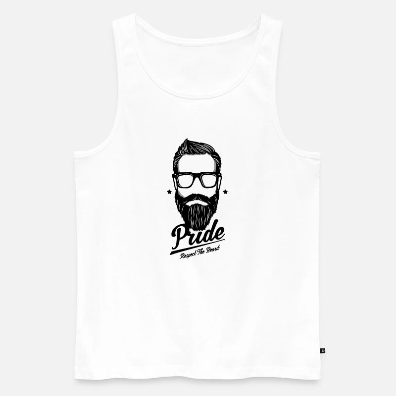 Bart - Respect the beard - Männer Premium Bio Tank Top - Weiß