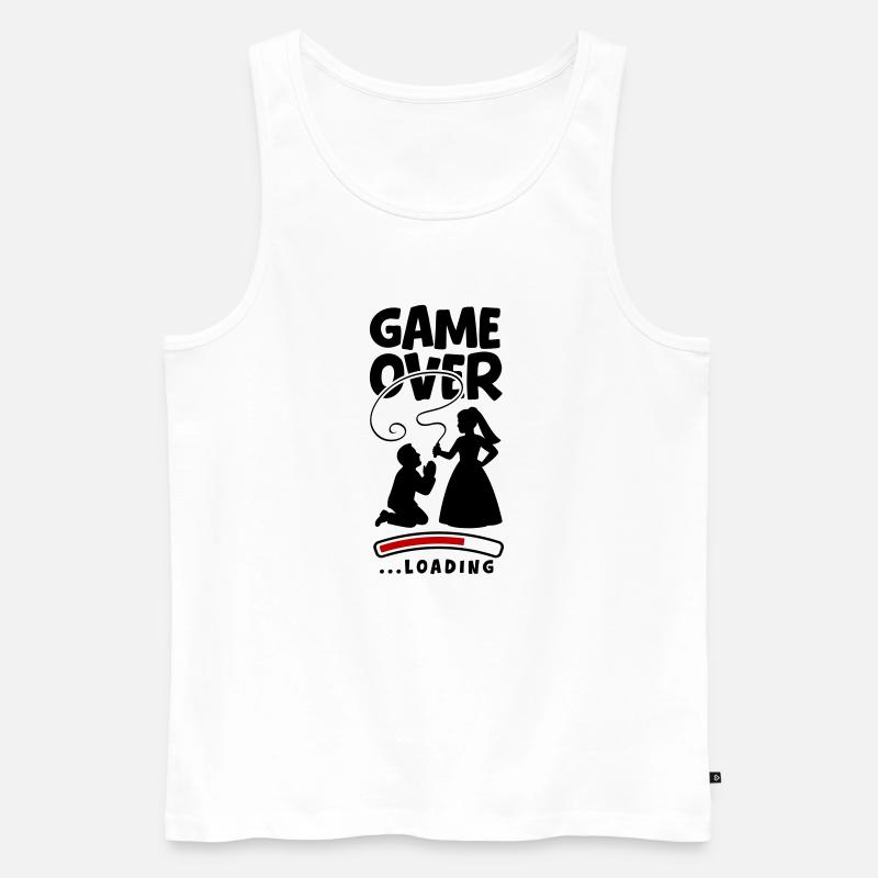 Game Over Hochzeit Ehepaar - Männer Premium Bio Tank Top - Weiß