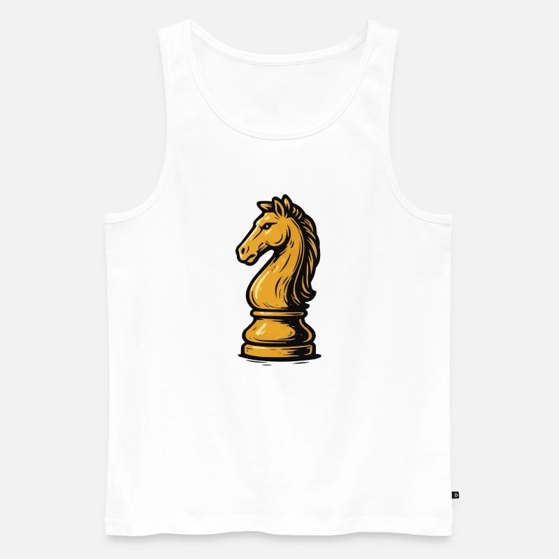 Pferd Schach Figur - Männer Premium Bio Tank Top - Weiß