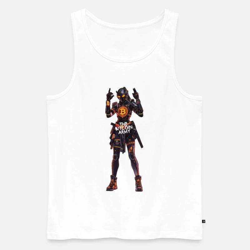 Bitcoin Bazooka – Die Bitcoin-Armee – Samurai 04 - Männer Premium Bio Tank Top - Weiß