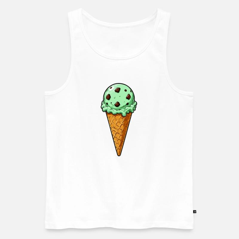 Minz Schoko Eis Kugel - Männer Premium Bio Tank Top - Weiß