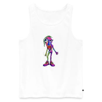Colorful Abstract Smoker Character - Men's Premium Organic Tank Top - white - Front - Michal (187cm)