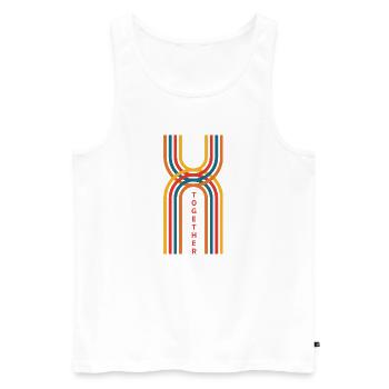 Ensemble - Rétro Rainbow Line - Débardeur bio Premium Homme - blanc - Devant - Michal (187cm)