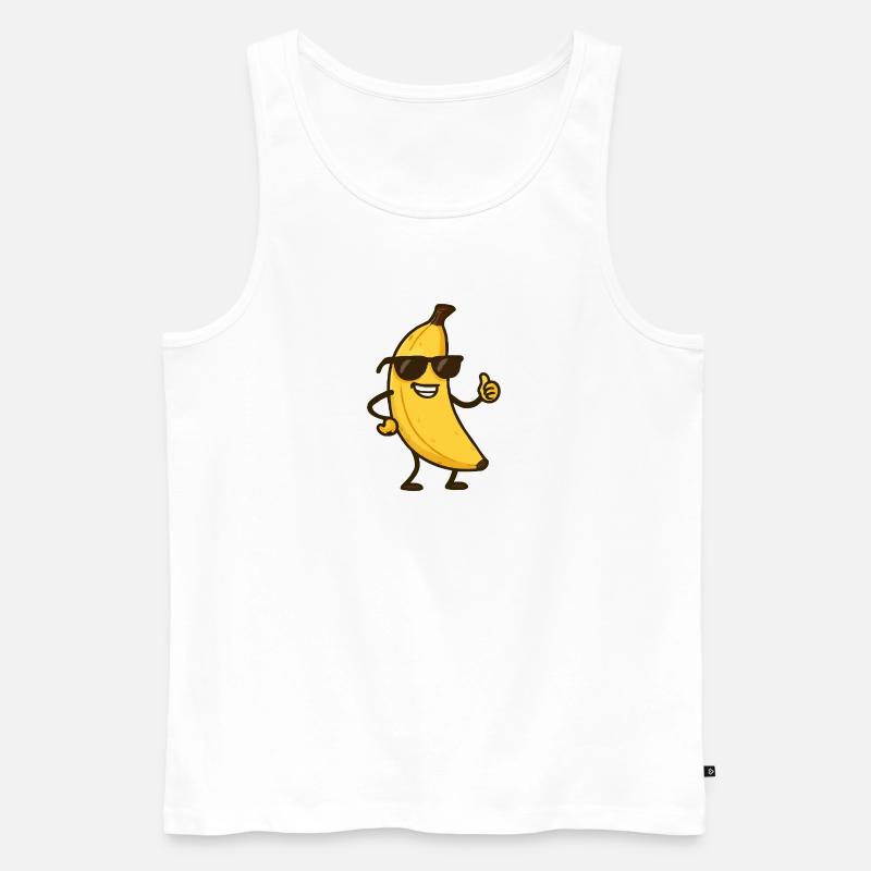Banana Comic - Men's Premium Organic Tank Top - white