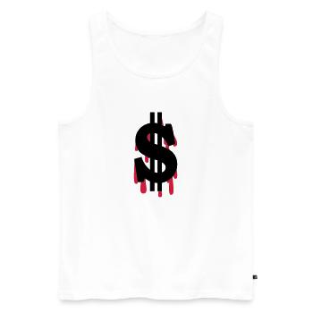 Dollar am Ende - Männer Premium Bio Tank Top - Weiß - Vorne - AI Model Male 178 light (178cm)