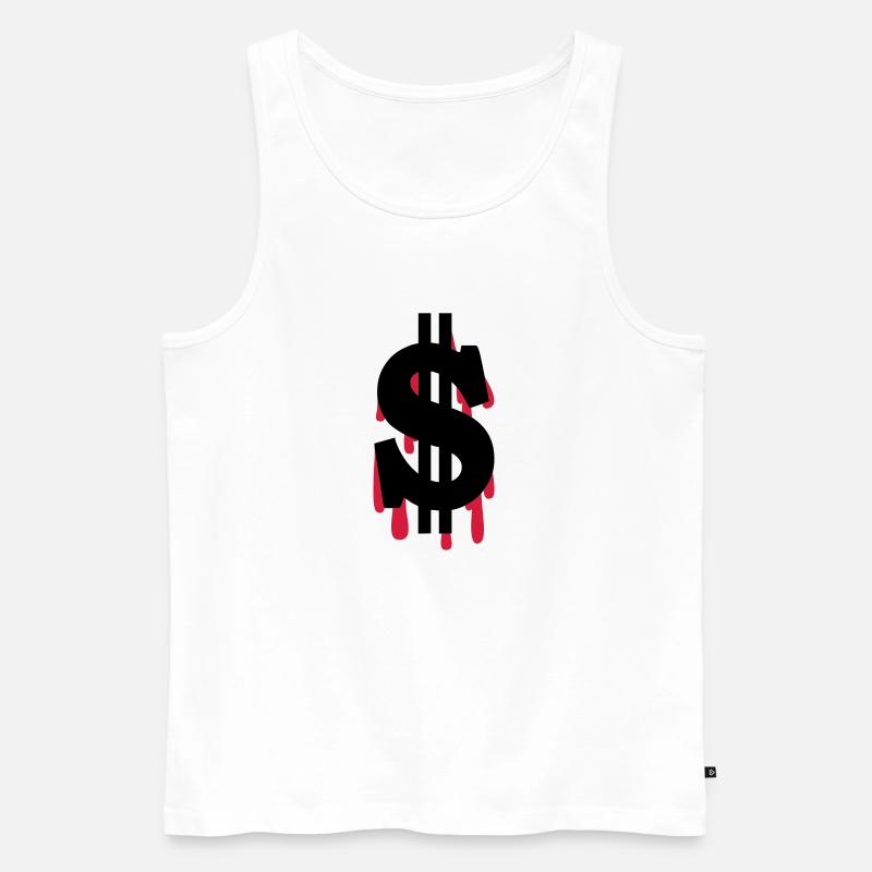 Dollar am Ende - Männer Premium Bio Tank Top - Weiß