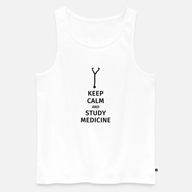 keep calm and study medicine - Männer Premium Bio Tank Top - Weiß