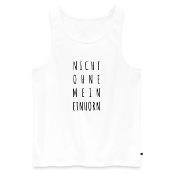 Nicht ohne mein Einhorn - Männer Premium Bio Tank Top - Weiß - Vorne - Michal (187cm)