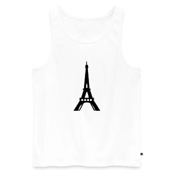 eiffel tower france paris - Men's Premium Organic Tank Top - white - Front - AI Model Male 178 light (178cm)
