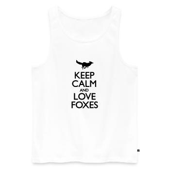 Keep Calm And Love Foxes - Men's Premium Organic Tank Top - white - Front - AI Model Male 178 light (178cm)