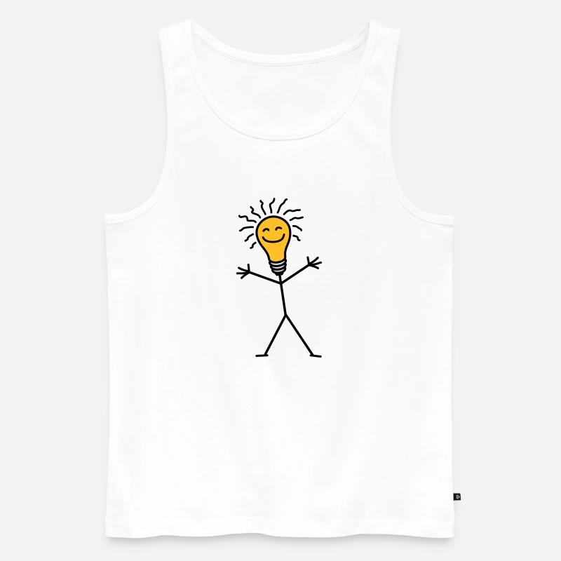 Light Bulb - Männer Premium Bio Tank Top - Weiß