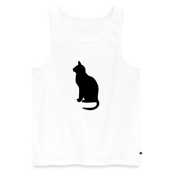 cat - Männer Premium Bio Tank Top - Weiß - Vorne - AI Model Male 178 light (178cm)