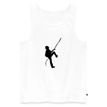 Climbing - Men's Premium Organic Tank Top - white - Front - AI Model Male 178 light (178cm)